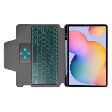 Husa Samsung Galaxy Tab S6 Lite (2020/2022/2024) -Techsuit - KeyTab Pro (cu tastatură fără fir RGB/suport stilou) - Negru (Copy 9) - Img 4