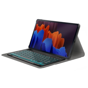 Husa Samsung Galaxy Tab S7 Plus 12.4 T970/T976 cu tastatura magnetica wireless RGB Techsuit CozyTab - Negru - Img 2