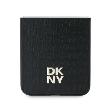 Husa Samsung Galaxy Z Flip6 - DKNY Leather Repeat Pattern Stack Logo (DKHCZF6PSHRPSK) - Black - Img 2