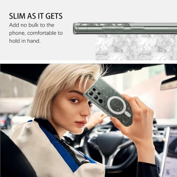 Husa sclipici Samsung Galaxy S23 Ultra Techsuit SparkleSkin MagSafe- Transparent - Img 2