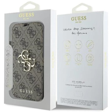 Husa tip carte iPhone 16 Pro Guess Book 4G- Maro - Img 6