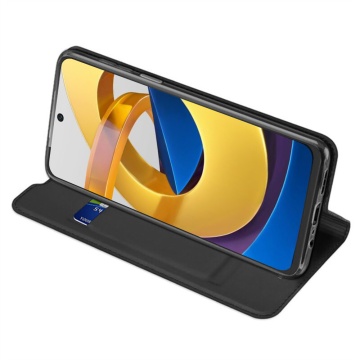 Husa Xiaomi Poco M4 Pro 5G Dux Ducis Flip Stand Book - Negru - Img 2
