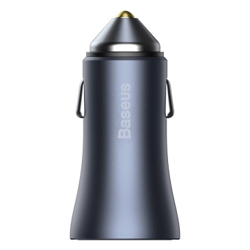 Încărcător auto Golden Pro (TZCCJD-B0G) - USB-A, USB-C, 40W cu cablu tip C la Lightning Baseus- Gri - Img 2