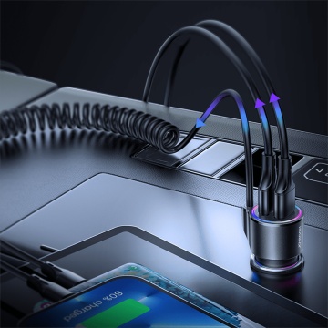 Incarcator auto JoyRoom (JR-CL25) - 2x USB, lumini RGB, 3,4 A, 17 W, cu cablu Lightning - negru - Img 6