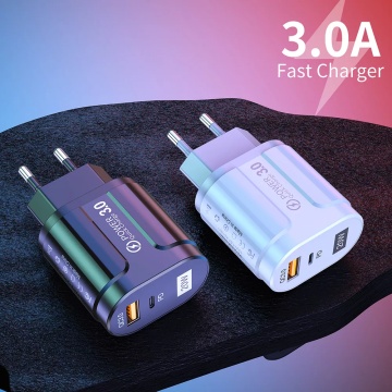 Incarcator priza USB-C PD20W, QC3.0 Techsuit, negru, CHPD038 - Img 7