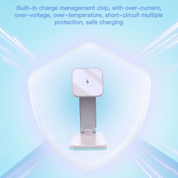Incarcator Wireless 3 in 1, pentru iPhone, Apple Watch, AirPods, 15W , Alb - Img 3
