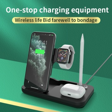 Incarcator wireless 4 in 1 pentru Apple Pencil, Apple Watch, Iphone, AirPods - Techsuit D22 - Img 4