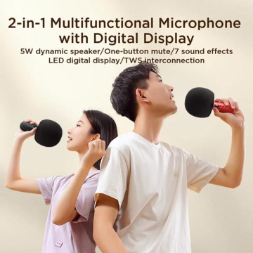 Microfon wireless karaoke JoyRoom, 5W, JR-MC6 - Negru - Img 5