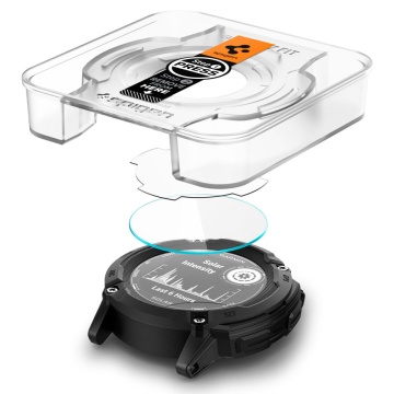 [Pachet 2x] Folie Garmin Instinct 2X Solar Spigen Glas.tR EZ Fit - Transparent - Img 5