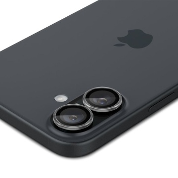 [Pachet 2x] Folie sticla camera iPhone 16 Plus Spigen Glas.tR Optik EZ Fit Pro - Transparent - Img 2