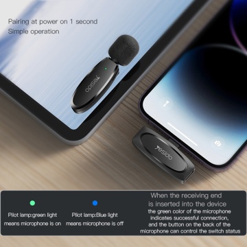 [Pachet 2x] Microfon tip lavariera wireless Yesido KR15 - Negru - Img 5