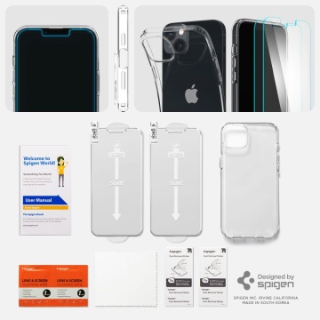 [Pachet 360°] Husa + 2x folie iPhone 14 Plus Spigen Crystal Pack, Clear - Img 6