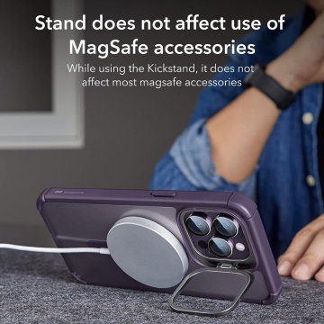[Pachet 360°] Husa + folie iPhone 14 Pro Max ESR Shock Armor Kickstand HaloLock - Violet - Img 4