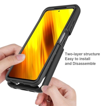 Pachet 360° Husa + folie Xiaomi Poco X3 Pro Techsuit Defense - Negru - Img 2