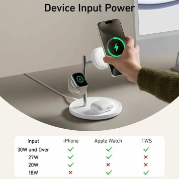 Stație de încărcare MagGo (B25M3321) - Qi2, pentru Apple, 15 W, cu încărcător USB-C și cablu tip C, 40 W Anker - alb - Img 6