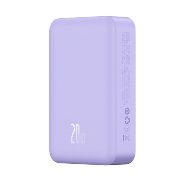 Acumulator Extern Type-C, Incarcare Wireless, 20W, 20000mAh + Cablu Type-C, 30cm - Baseus Mini (PPCX150005) - Purple - Img 5