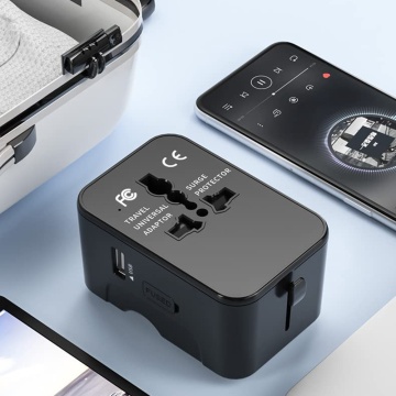 Adaptor priza EU la US, UK, AUS, 2 x USB-C, Techsuit, HHT202-2C - Negru - Img 2