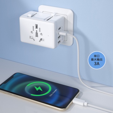 Adaptor priza EU la US, UK, AUS, PD45W, Techsuit, HHT203A - Alb - Img 4