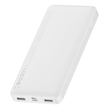 Baterie Externa Bipow Baseus (PPBD050002) - Display digital 2xUSB QC3.0, USB-C 10000mAh 15W + Cablu Micro-USB 0.25m - Alb - Img 3