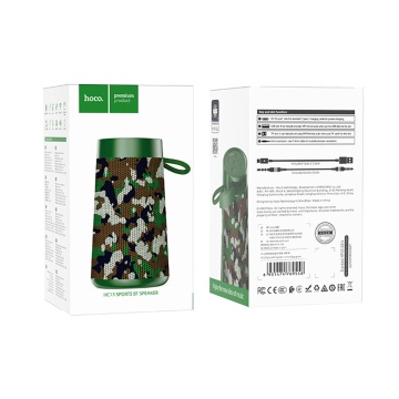 Boxa handsfree portabila Bluetooth Hoco HC13, TWS - Verde Camuflaj - Img 7
