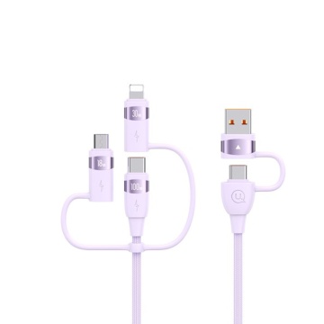 Cablu 6in1 Apple, Micro-USB, tip C PD100W Usams U85, mov, US-SJ645 - Img 1
