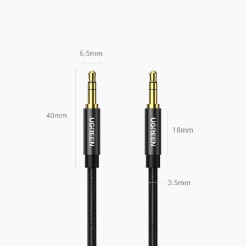 Cablu audio 2x Jack 3.5mm Ugreen, 2m, 50363 - Negru - Img 5