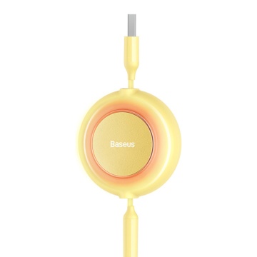 Cablu date retractabil Type-C, iPhone, Micro-USB Baseus, CAMJ010011 - Galben - Img 2