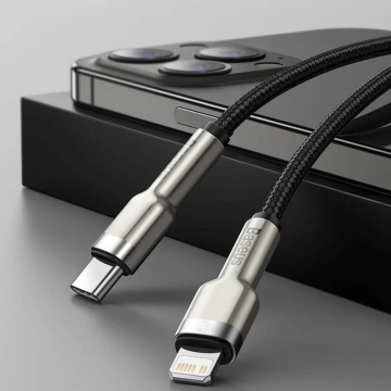 Cablu date Type-C la Lightning Baseus, 20W, 1m, CATLJK-A01 - Negru - Img 2