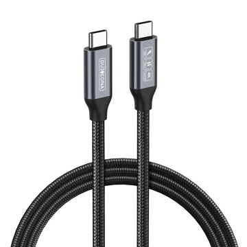 Cablu de date Duzzona (A9) - USB-C la USB-C, 100 W, 1 m - Gri - Img 1