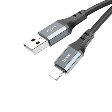 Cablu de date USB la Lightning, 2.4A, 3m Hoco X92, Negru - Img 3