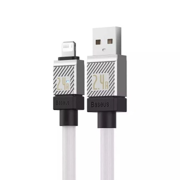 Cablu de date USB la Lightning Baseus, 2.4A, 2m, CAKW000502 - Alb - Img 2