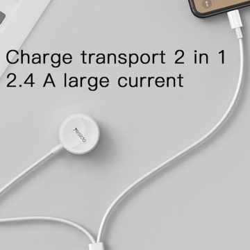 Cablu incarcare Apple Watch wireless, Lightning iPhone Yesido CA70, alb - Img 5