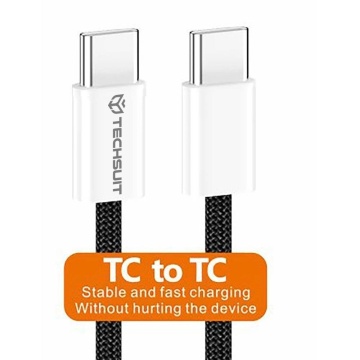 Cablu Super Fast Charging tip C PD60W Techsuit, 1m - Galben - Img 3