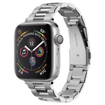 Curea Apple Watch 1/2/3/4/5/6/7/8/9/10/SE/SE 2/Ultra/Ultra 2 (42/44/45/46/49mm) Spigen Modern Fit - Argintiu - Img 1