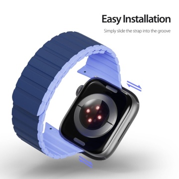 Curea magnetica Dux Ducis - Apple Watch 1/2/3/4/5/6/7/8/9/10/SE/SE 2 (38/40/41/42mm) - Grey / Orange - Img 4