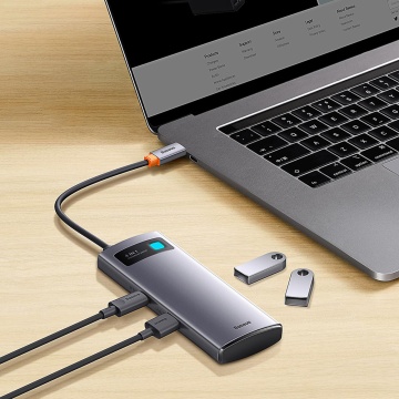 Docking station, hub tip C la 4xUSB, tip C Baseus, WKWG070013 - Gri - Img 3