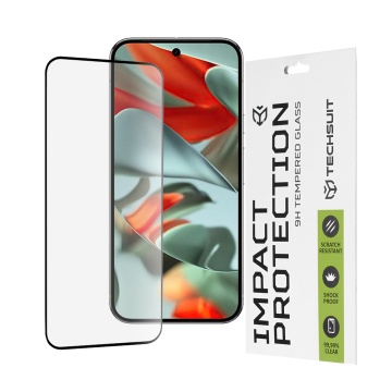 Folie pentru Google Pixel 9 Pro XL - Techsuit 111D Full Cover / Full Glue Glass - Black - Img 1