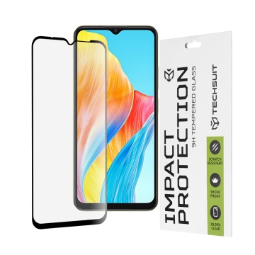 Folie pentru Oppo A38 / A18 Techsuit 111D Full Cover / Full Glue Glass / 3D Curved Screen - Black - Img 1