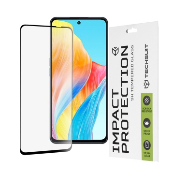 Folie pentru Oppo A98 5G / A79 5G / A58 4G / OnePlus Nord N30 SE Techsuit 111D Full Cover / Full Glue Glass / 3D Curved Screen - Black - Img 1