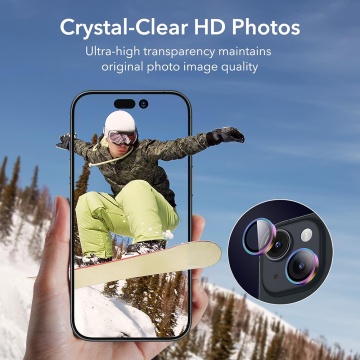 Folie sticla camera iPhone 15 Plus ESR Armorite Camera Lens Protectors, Multicolor - Img 4
