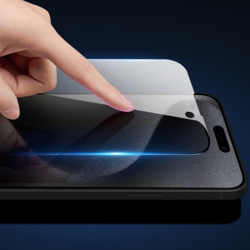 Folie sticla iPhone 15 Plus Dux Ducis Tempered Glass Privacy, Negru - Img 2