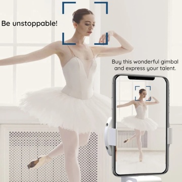 Gimbal inteligent telefon cu face tracking Techsuit Q3 - Alb - Img 6