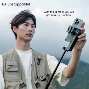 Gimbal telefon 360° Face Tracking Techsuit S5 - Negru - Img 7