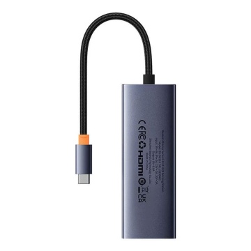 Hub Type-C to HDMI, 4xUSB, Type-C Baseus, B00052807813-01 - Gri - Img 6