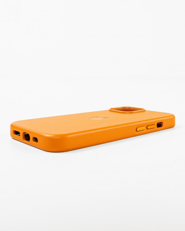 Husa Iphone 13 din piele naturala Golden Brown MagSafe - Img 3