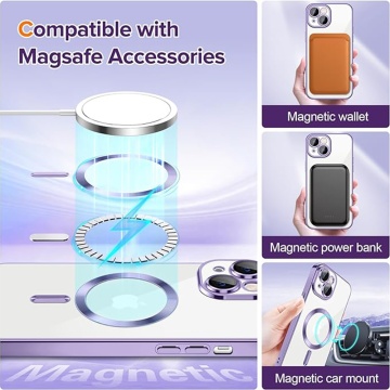 Husa IPhone 14 Plus Techsuit - Luxury Crystal MagSafe, Violet - Img 5