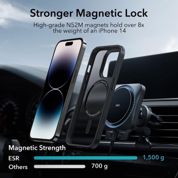 Husa Iphone 14 Pro ESR - Classic Hybrid HaloLock, Frosted Black - Img 4
