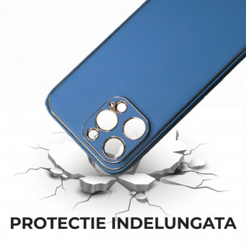 Husa Iphone 14 Pro Max din piele ecologica Navy Blue - Img 3