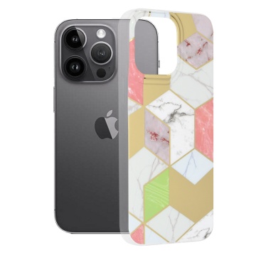 Husa Iphone 14 Pro Max Techsuit - Marble Series, Purple Hex - Img 1