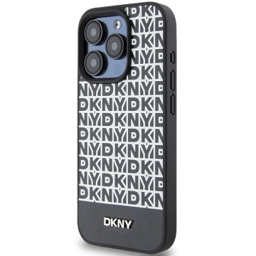 Husa iPhone 15 Pro Max - DKNY Leather Printed Pattern Metal Logo MagSafe (DKHMP15XPSOSPK) - Black - Img 3